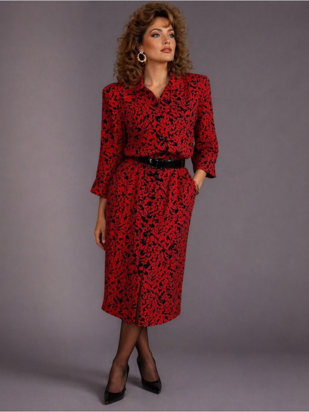 Vintage 80s Pellini Petites Dress by Von Bramlett – Retro Day Chic! Size 10P